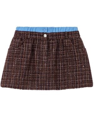 Maje Button Mini Skirt - Brown