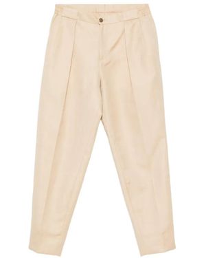 Briglia 1949 Pleated Pressed-Crease Trousers - Natural