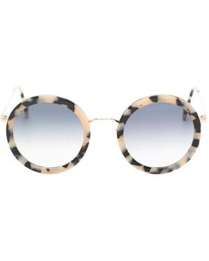 Andy Wolf Tortoiseshell-Effect Round-Frame Sunglasses - Metallic