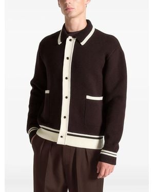 Manière De Voir Julien Button-Front Patch-Pocket Cardigan - Black