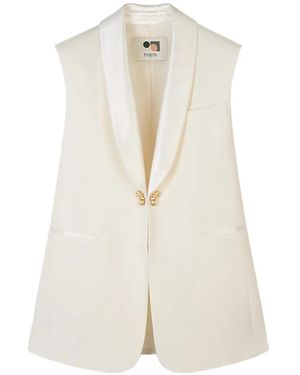 Ports 1961 Shawl-Collar Sleeveless Blazer - White