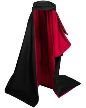 Moschino Draped Satin Asymmetric Skirt - Red