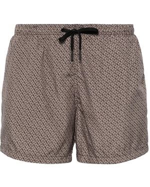 Tagliatore Geometric-Print Swim Shorts - Grey