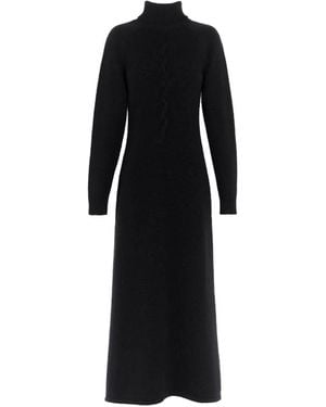 Barrie Cable-Knit Roll-Neck Maxi Dress - Black