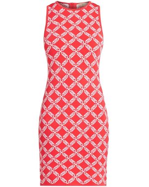 MICHAEL Michael Kors Empire Logo-Jacquard Sleeveless Minidress - Red