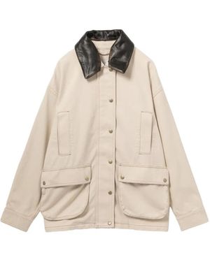 Halfboy Leren Jack Met Kraag - Naturel