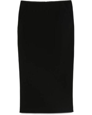 Giorgio Armani Wool-Blend Straight Skirt - Black