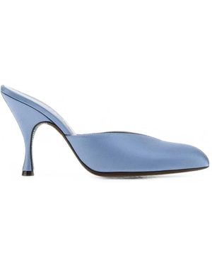 Herbert Levine Sitting Pretty Crystal-Embellished Mules - Blue