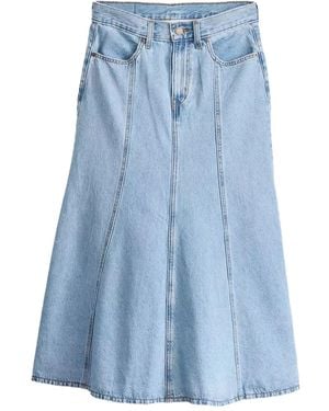 Levi's Paneled Denim Midi Skirt - Blue