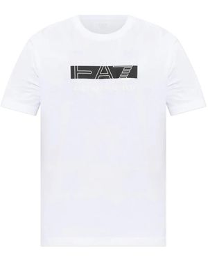 EA7 Logo-Print Short-Sleeve T-Shirt - White