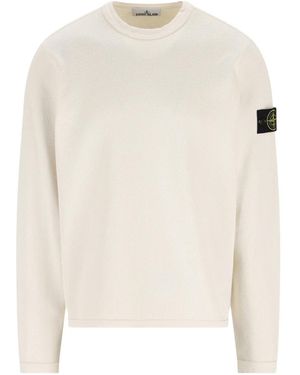 Stone Island Waffle crew-neck sweater - Weiß