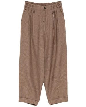 Mastermind Japan Glen-Check Pleated Trousers - Bruin