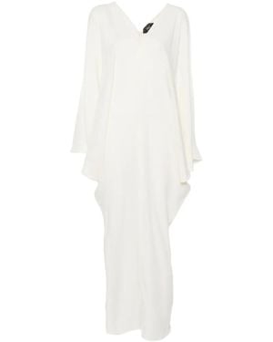 Taller Marmo Cold-Shoulder V-Neck Maxi Dress - White