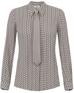 Elisabetta Franchi Bluse mit geometrischem Print - Grau