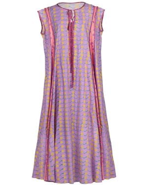 Celiab Lyra Floral Tie-Neck Maxi Dress - Purple