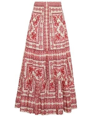 Cara Cara Falda Larga Emilia A Capas - Rojo