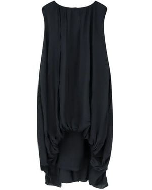 LAMRONS Asymmetrical Drawstring Dress - Blue