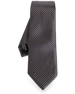 Giorgio Armani Diagonal-Stripe Silk Tie - Gray