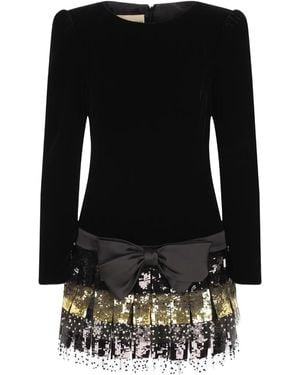 Valentino Garavani Bow Sequin-Embellished Dress - Black