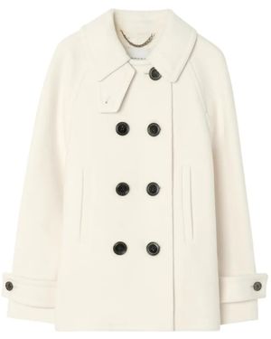Burberry Wool-Blend Pea Coat - Natural
