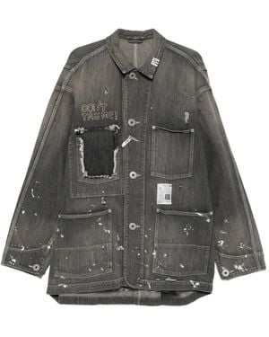 Maison Mihara Yasuhiro Stripe Denim Jacket - Grey