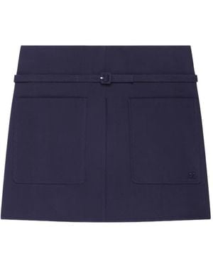 Courreges Minifalda Con Cinturón - Azul