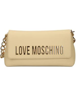 Love Moschino Logo-Appliqué Crossbody Bag - Natur