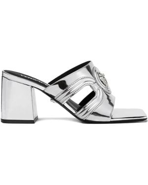 Versace 70Mm Medusa '95 Metallic Mules - White