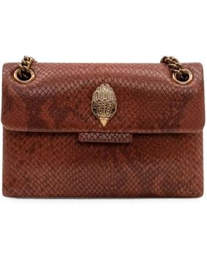 Kurt Geiger Mini Kensington Snakeskin-Effect Shoulder Bag - Brown
