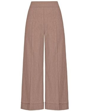 D.exterior Pressed-Crease Turn-Up Cuff Trousers - Brown