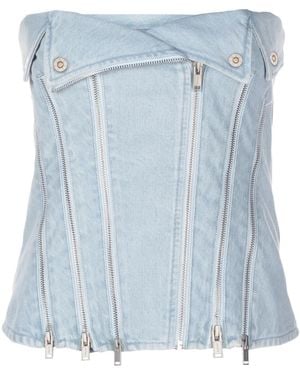 Dion Lee Strapless Denim Top - Blue