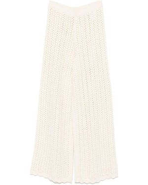 Ba&sh Pantalones Silvio con dobladillo festoneado - Blanco