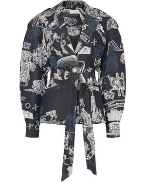 Temperley London Belted Jacket - Grey
