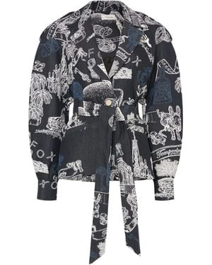 Temperley London Belted Jacket - Grey