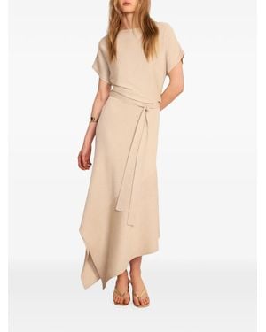 Mint Velvet Belted Asymmetric Dress - Natural