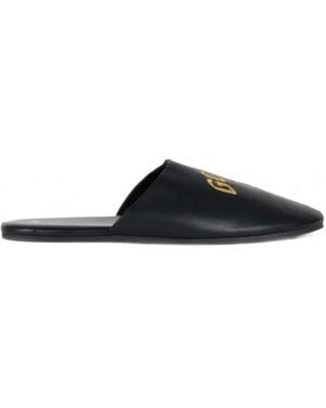 Gcds Chaussons À Logo Brodé Et Bout Rond - Noir