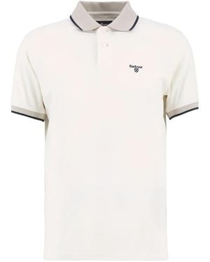 Barbour Polo De Vestir Con Logo Bordado - Blanco