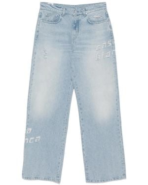 CASABLANCA Ripped-Letter Jeans - Blue