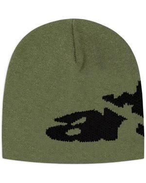 Arte' Embroidered-Logo Beanie Hat - Green