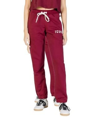 Icon Brand Logo-Print Track Pants - Red