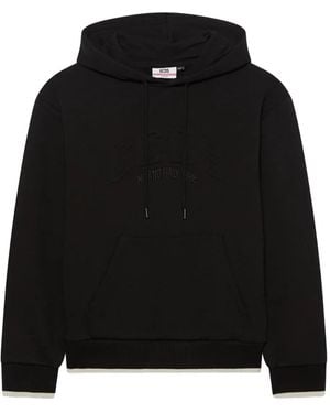 Gcds Logo-Embossed Hoodie - Black