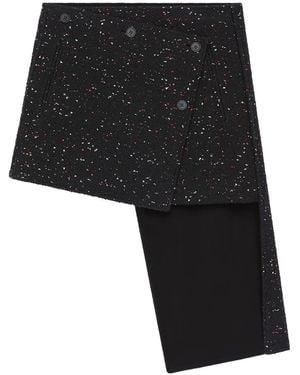 Courreges Asymmetrical-Panel Tweed Mini Skirt - Black