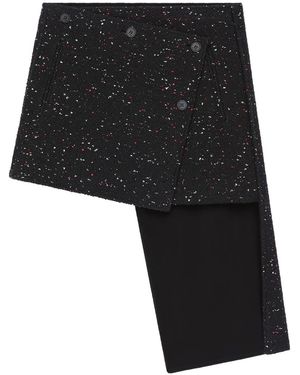 Courreges Asymmetrical-Panel Tweed Mini Skirt - Black