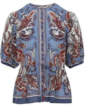 FARM Rio Paisley Scarf Shirt - Blue