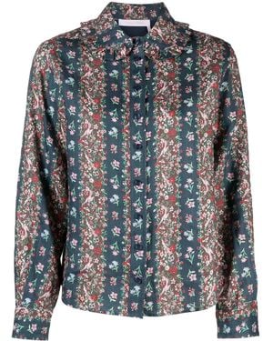 See By Chloé フローラル ラッフルカラー シャツ - グレー