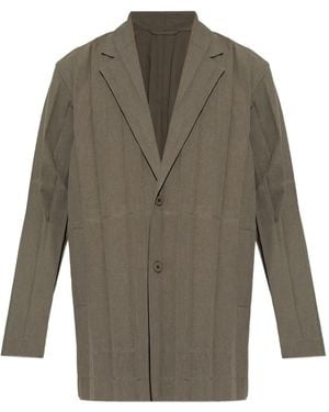 Homme Plissé Issey Miyake Buttoned Blazer - Grey