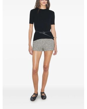 Tory Burch Melierte Tweed-Shorts - Schwarz