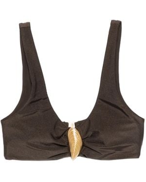 Jonathan Simkhai Leaf Detail Bikini - Brown