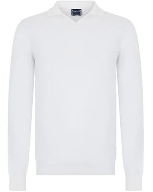 Fedeli Long-Sleeve Polo Shirt - White
