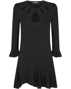 DSquared² Cut Out-Detail Long-Sleeve Minidress - Black